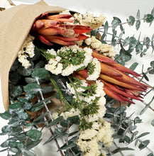 Load image into Gallery viewer, Protea &amp; Eucalyptus Dried Bouquet
