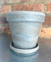 Load image into Gallery viewer, Basalt Terracotta Pot + Saucer 4.5"
