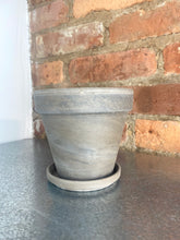Load image into Gallery viewer, Basalt Terracotta Pot + Saucer 4.5"
