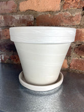 Load image into Gallery viewer, Cream Terracotta Pot + Saucer 6"
